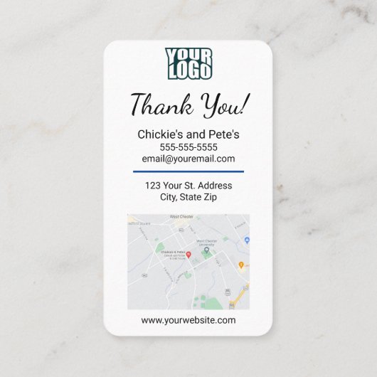 Google Review met Map & QR Code Link Sjabloon Visitekaartje (Achterkant)