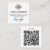 Google Review met QR Code Link 2023 Vierkante Visitekaartje (Voorkant / Achterkant)