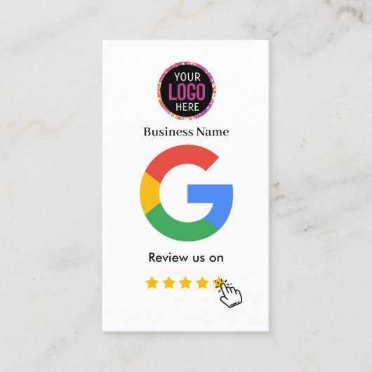 Google Review met QR Code Link CG Visitekaartje (Voorkant)