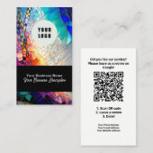 Google Review met QR Code Link Glas in lood Visitekaartje (Voorkant / Achterkant)
