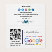 Google Review Met QR Code Link Visitekaartje (Buitenkant ongevouwen)