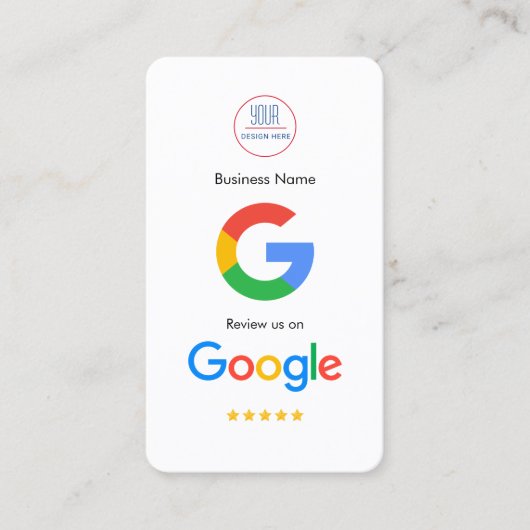 Google Review met QR Code Link Visitekaartje (Voorkant)