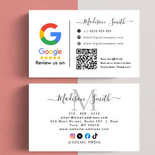 Google Review met QR Code Link Visitekaartje