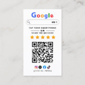 Google Review met QR Code Link Visitekaartje (Achterkant)
