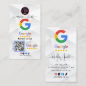 Google Review met QR Code Link Visitekaartje (Voorkant / Achterkant)