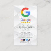 Google Review met QR Code Link Visitekaartje (Achterkant)