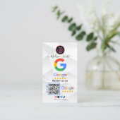 Google Review met QR Code Link Visitekaartje (Staand voorkant)