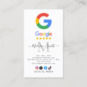 Google Review met QR Code Link Visitekaartje (Achterkant)