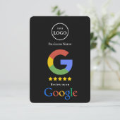 Google Review Met QR-code Link Zakelijke Kaart (Staand voorkant)