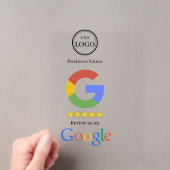 Google Review Met QR Code Link Zakelijke Visitekaa Acryl Uitnodigingen (Insitu (Draagbaar))