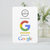 Google Review Met QR Code Link Zakelijke Visitekaa Informatiekaartje (Staand voorkant)