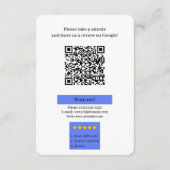 Google Review Met QR Code Link Zakelijke Visitekaa Informatiekaartje (Achterkant)
