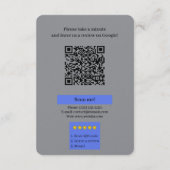 Google Review Met QR Code Link Zakelijke Visitekaa Informatiekaartje (Achterkant)