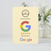 Google Review Met QR-code Link Zakelijke Visitekaa Informatiekaartje (Staand voorkant)
