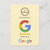 Google Review Met QR-code Link Zakelijke Visitekaa Informatiekaartje (Voorkant)