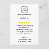 Google Review Met QR Code Link Zakelijke Visitekaa Informatiekaartje (Voorkant)