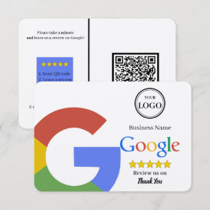 Google Review Met QR Code Link Zakelijke Visitekaa Informatiekaartje