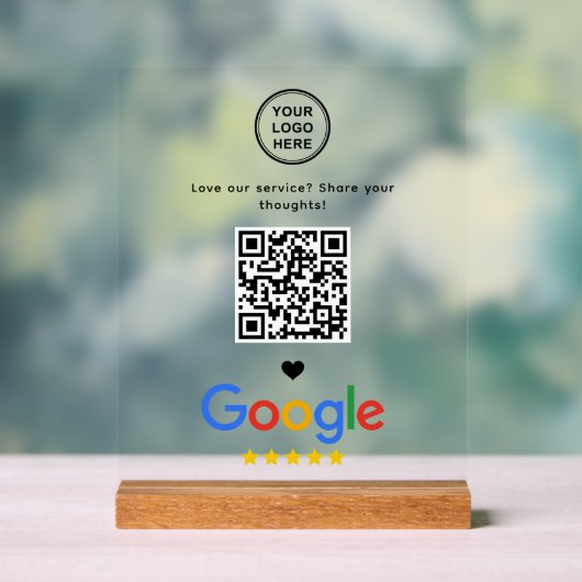 Google Review met QR-code Modern Minimalist Acryl Bord (Neutraal)