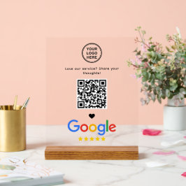 Google Review met QR-code Modern Minimalist Acryl Bord