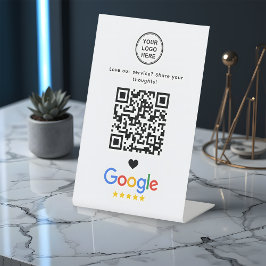 Google Review met QR-code Modern Minimalist Reclamebord Met Voetstuk