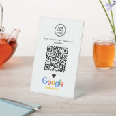 Google Review met QR-code Modern Minimalist Reclamebord Met Voetstuk (Insitu)