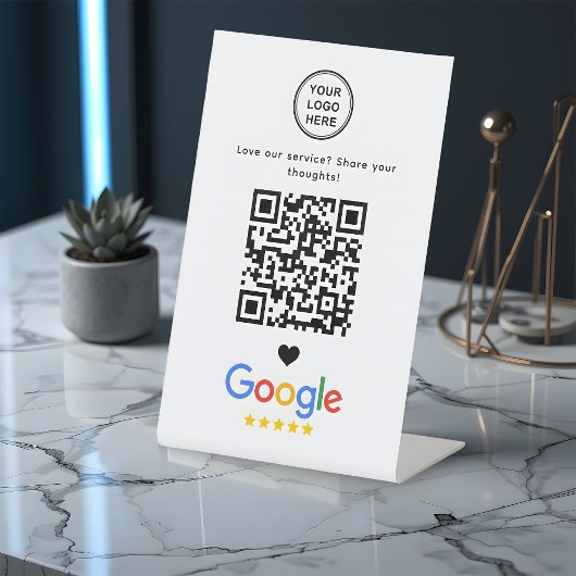 Google Review Met QR-code Modern Minimalistisch Reclamebord Met Voetstuk