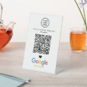 Google Review Met QR-code Modern Minimalistisch Reclamebord Met Voetstuk (Insitu)
