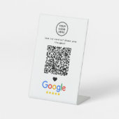 Google Review Met QR-code Modern Minimalistisch Reclamebord Met Voetstuk (Voorkant)