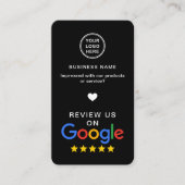 Google Review met QR-code Slank Black Visitekaartje (Voorkant)