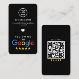 Google Review met QR-code Slank Black Visitekaartje
