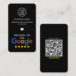 Google Review met QR-code Slank Black Visitekaartje