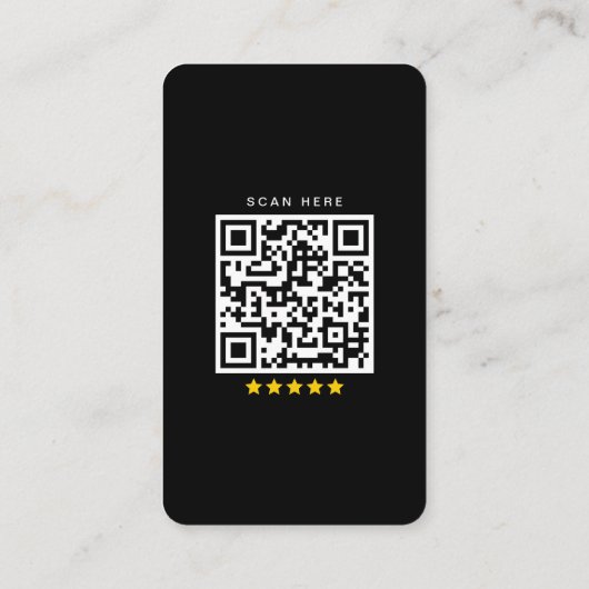Google Review met QR-code Slank Black Visitekaartje (Achterkant)