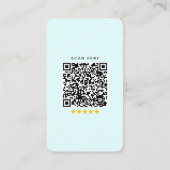 Google Review met QR-code Soft Blue Visitekaartje (Achterkant)