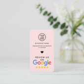 Google Review met QR-code Soft Pink Visitekaartje (Staand voorkant)