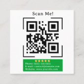 Google-Review met QR-codecink Vierkante Visitekaartje (Achterkant)