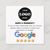 Google-Review met QR-codecink Vierkante Visitekaartje (Voorkant)