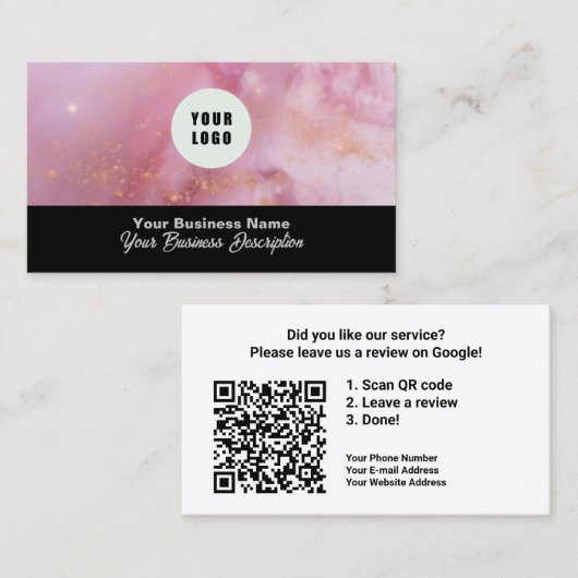 Google-Review met QR-codecink Visitekaartje (Voorkant / Achterkant)