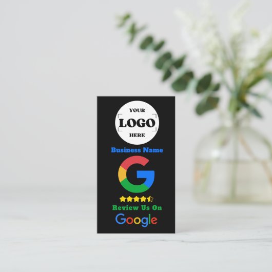 Google-Review met QR-codeverbinding en Logo Visitekaartje (Staand voorkant)