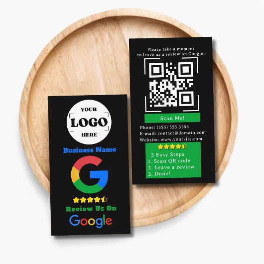 Google-Review met QR-codeverbinding en Logo Visitekaartje