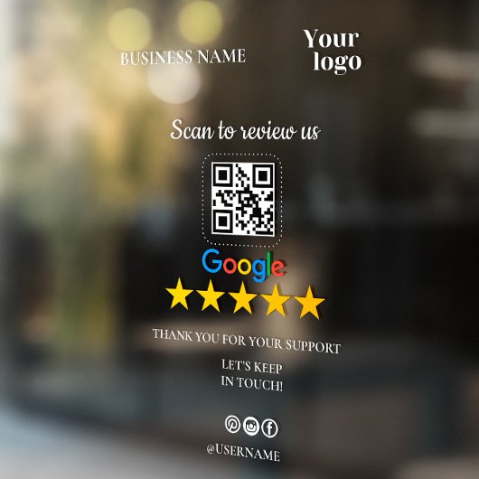 Google Review Mijn Bedrijf Logo Qr Code Toevoegen Raamsticker