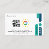Google Review Mijn Bedrijf Moderne QR Code Visitekaartje (Achterkant)