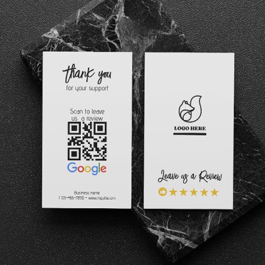 Google Review Mijn Bedrijf QR Code Link Dank u Visitekaartje