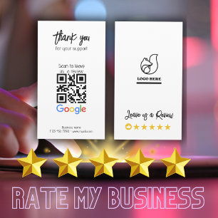 Google Review Mijn Bedrijf QR Code Link Dank u Visitekaartje