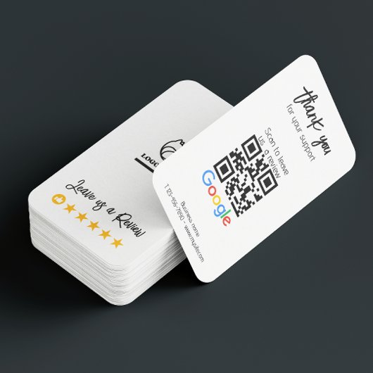 Google Review Mijn Bedrijf QR Code Link Dank u Visitekaartje