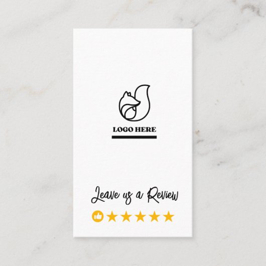 Google Review Mijn Bedrijf QR Code Link Dank u Visitekaartje (Voorkant)