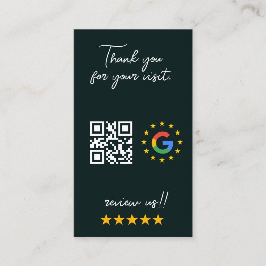 Google Review Mijn Bedrijf Social Media QR Code Visitekaartje (Voorkant)