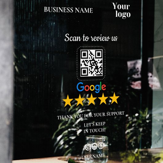 Google Review Mijn Bedrijf Voeg Logo QR Code toe Raamsticker