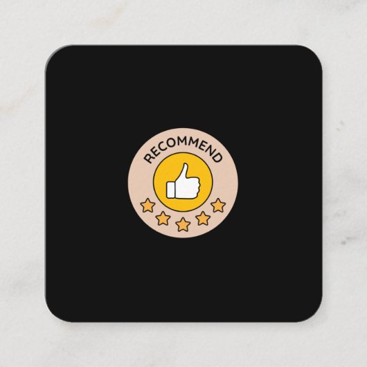 Google Review Mijn Bedrijf Zwart QR Code Link Vierkante Visitekaartje (Voorkant)