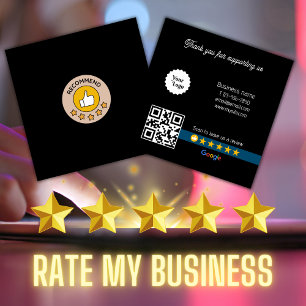 Google Review Mijn Bedrijf Zwart QR Code Link Vierkante Visitekaartje