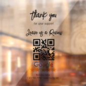 Google Review Mijn Bedrijf Zwart QR Code Raamsticker (Vel 2)